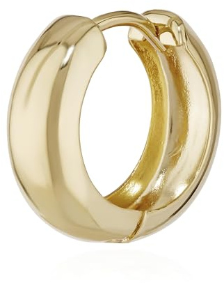 NKlaus Einzel 333 Weiß Gold oder 333,585 und 750er Gelb Gold Klappcreolen Ohrringen 15 x 5,1mm Hochglanzpoliert Rund
