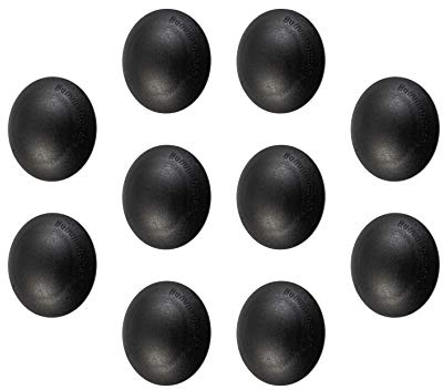 Gedotec Schutz-Kappen Wand-Türpuffer selbstklebend - HS10000 | Türstopper Ø 40 mm | Kunststoff schwarz | Türdämpfer zum Schutz für die Wand - Möbel - Türgriffen & Türen | 10 Stück - Wandpuffer rund