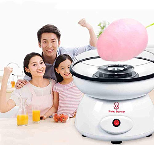 MU Household Mini Portable Electric Candy Floss Maker Electric Home Made Sweets Cotton Candy Machine Floss Maker Carnival Party for Birthday Parties or Childern Gift,White,Multiple flavors