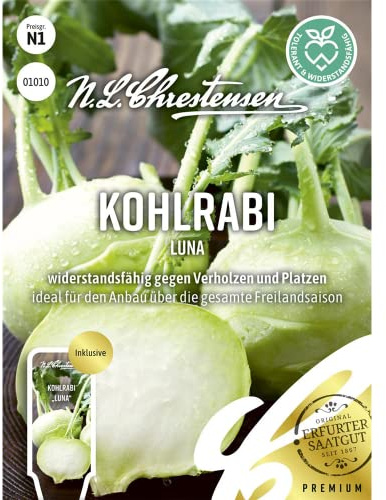 Kohlrabi Luna, widerstandsfähig gegen Verholzen und Platzen, Samen, Saatgut, 01010-apog