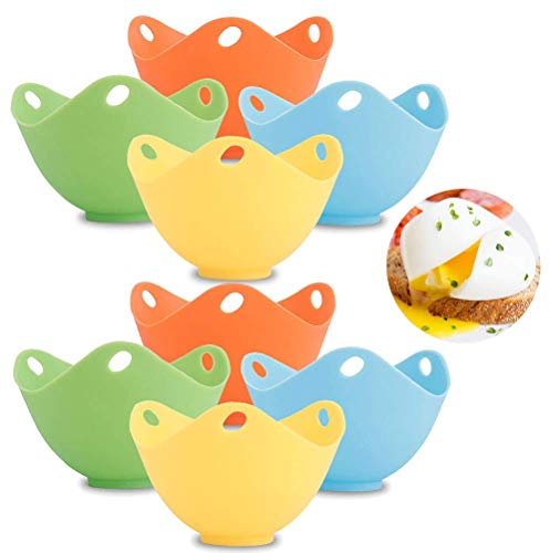 ZDK-C8 Pocheuse à œufs avec fond plat en silicone pour œufs pochés au micro-ondes, casserole instantanée, ustensiles de cuisine