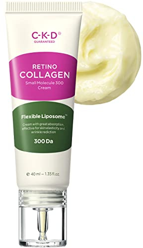 CKD RETINO Netzhaut und Kollagen Molekül 300 Anti-Falten Straffende Gesichtscreme 1.35 fl.oz. - Wasserlösliches Kollagen mit niedrigem Molekulargewicht (53%) für Tag und Nacht gegen schlaffe Haut