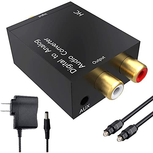 Convertidor Digital a analógico, DRLSS DAC Digital SPDIF Convertidor óptico a analógico L/R RCA Adaptador de Audio Toslink óptico a Jack de 3,5 mm para PS3 HD DVD PS4 Amps TV