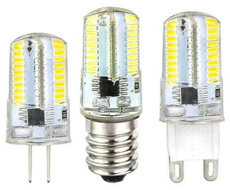 AGIP luci ad ampio voltaggio 10 pezzi AC220V / 110V. Silicone PORTATO Bulbi di mais. E11 E12 E14 E17 G4 G8 G9 LED Lampada a bulbo 64leds Lampadario dimmerabile Sostituire lampade alogene da 40W Lampad