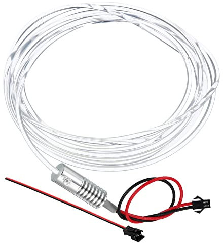 PATIKIL 3mm 3.0m PMMA Side Glow Fiber Optic Cable Kit, with LED Aluminum Illuminator 12V 1.5W Guide Light Source Decoration for Home DIY Lighting, Ice Blue