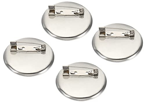 sourcing map 50 Stück Brosche Basis 35mm Broschennadeln Sicherheitsnadeln Anstecknadeln zum Basteln mit Löchern für Ausweise Namenskarten Tags DIY Schmuck Handwerk Silber Ton