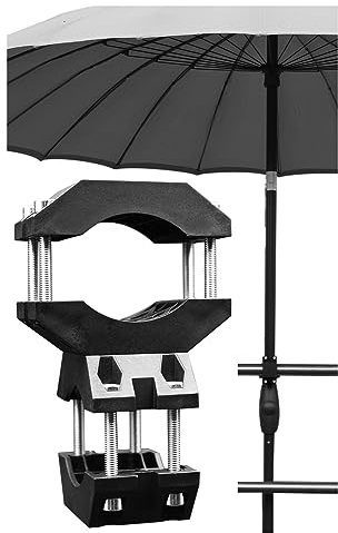 KD-TECH Stabiler Sonnenschirmhalter - Sonnenschirmständer für Balkon und runde, eckige Geländer - Sonnenschirmbefestigung ohne Bohren