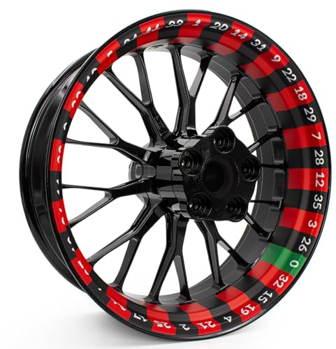 4-teiliges Felgenbettaufkleber Set für 17 Zoll Felgen Komplett Dekor Folie für Motorrad Felgenrandaufkleber selbstklebend wasserfest uv-beständig MR021 (02 Roulette)