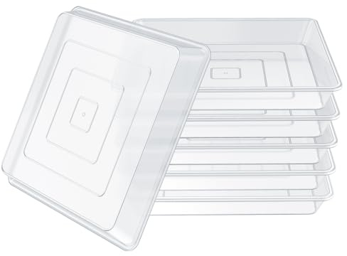 TAQIXI 6 Stück 15,2 cm quadratische, transparente Pflanzen-Untersetzer, langlebige, Dicke Pflanzschale für Blumentopf, Kunststoff-Pflanzschale zum Auffangen von Wasser für drinnen und draußen