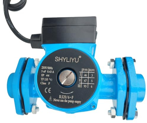 SHYLIYU Bomba de aumento de presión de 230 V, 1/8 CV, 3 velocidades, bomba de circulación de agua caliente con brida de 1 pulgada, bomba de circulación de agua caliente para casa, ducha, sistema de