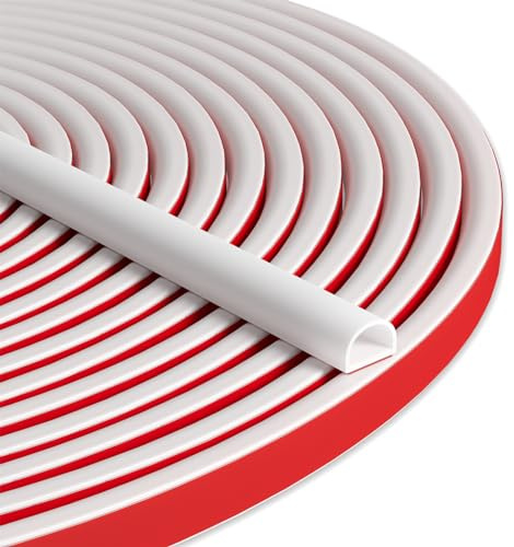 Bantie 20FT Weather Stripping Door Seal - Self Adhesive Weather Insulation Strip Weatherstripping Silicone D Shaped Seal Strip Door Frame Gap Filler/Window Soundproofing