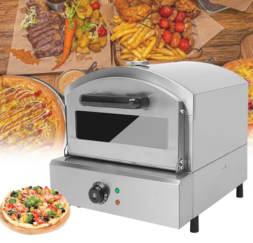 Forno Elettrico Per Pizza Da 2000 W Con Termometro, Tostapane In Acciaio Inossidabile A 2 Strati Controllo Della Temperatura A 350 ℃ Forno Da Controsoffitto Vetro Di Visualizzazione Ispessito Per Barb