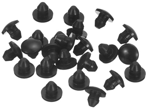 sourcing map 25Pcs Silicone Plugs, Rubber Round Snap in Locking Hole Plugs for 3.5-4mm Hole, Hole Stoppers Waterproof Hole Plug for Metal Tube, Furniture End Caps Inserts, Black