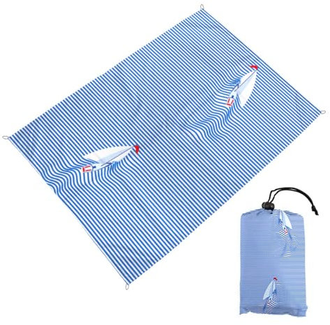 Treer Stranddecke Sandfrei Groß, Campingdecke Outdoor Picknickdecke Strand Sandfreie Strandmatte Sandfeste Stranddecke Ultraleicht & Kompakt für den Campen (100 * 140cm,Meer 9)