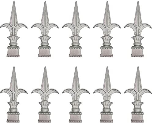 CTCOIJRN Terminali for Recinzione da 10 Pezzi, Punta di Lancia for Recinzione Ornamentale in Lega di Alluminio, Pratica for cancello Metallico in Ferro battuto da Giardino 25X25mm