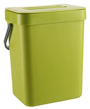 Ejoyous Piccolo secchio per compost per la cucina, 3 l, biometro, da appendere, con coperchio, inodore, per i rifiuti biologici quotidiani (1)