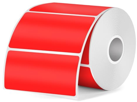 FINDAT Rot Thermoetiketten 50 x 25 mm für M110/M220/T50M 350 Stück | Für DIY, Name, Adresse, Büro, Schule. Vinyl, Wasserdicht, beschreibbar, Aufkleber, selbstklebend