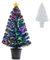 3ft Black Artificial Fibre Optic Christmas Xmas Tree with Color Changing Multi LED Star Topper 80cm