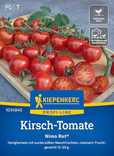 Kiepenkerl Profi-Line Kirsch-Tomatensamen Nimo Rot® 1034840 - zuckersüß - resistente Sorte - Honigtomate - Saatgut, Tomatensamen, Gemüse Pflanzen