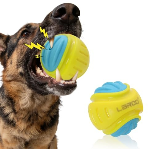 LaRoo Hundeball Unzerstörbar, Quietsch Tennisbälle Für knabberfreudige Hunde, Schwimmfähig, Hochelastisch Zahngesundheit, Für Große, Mittelgroße, Training Fangen&Werfen (Größe M: 7.6 cm)