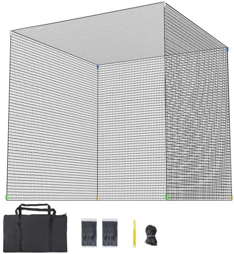 aikeec Golf Practice Hitting Net: 10 x10x 10 Ft Batting Cage Netting with Polyester Mesh, Roped Edges -for Backyard Driving, Garage, Indoor/Outdoor, Golf Simulator (Frame Not Included)