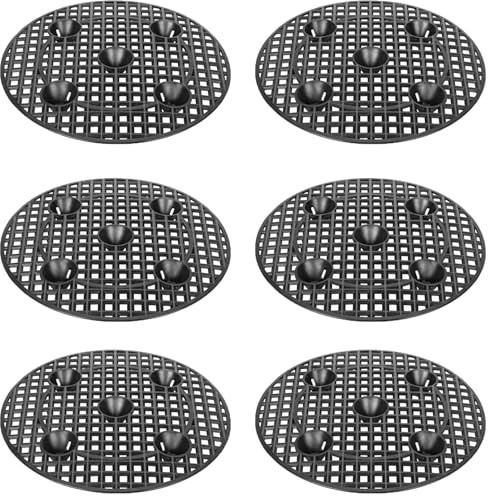 ORFCP 6 stycken blomkruksställ blomkruka underlägg dränage Mesh, växtstativ, dräneringsgaller, plast blomkruka nätdynor gallermatta rund för lnnen-balkong utomhus trädgård, 30 cm