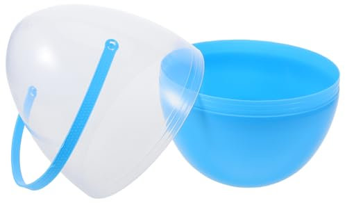 Alipis Large Plastic Easter Eggs Empty Egg Shaped Baskets Handles for Easter Hunt Decor Refillable Reusable