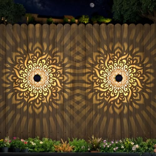 Lot de 4 grandes lampes solaires en métal à énergie solaire pour extérieur, mur, terrasse, marche, clôture, jardin, jardin, décoration de jardin, cadeaux pour femme, maman, grand-mère