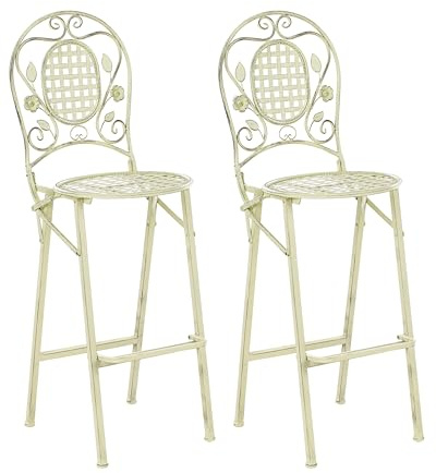 Garten Barstuhl 2er Set Metall grün Antik-Optik klappbar romantisch Bivio