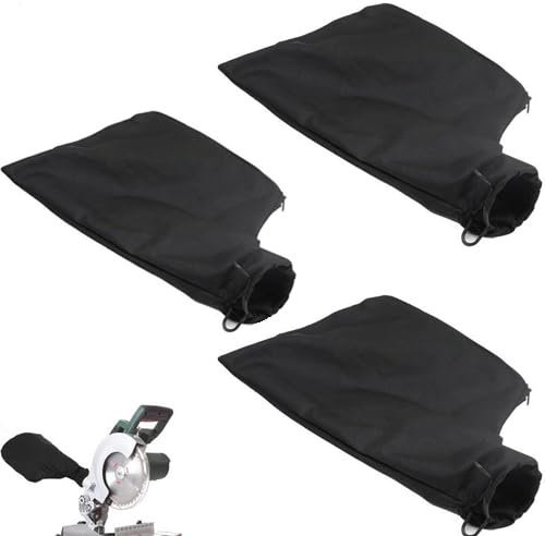 3 Pièces Sac À Poussière Pour Scie À Onglet, Sac Poussière De Scie Noire, Sacs De Collecteur Poussière Scies Table Avec Fermeture Éclair, Accessoires Scies Table Pour Accessoires Onglets
