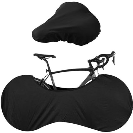 NIDHFG 1 Piece Bicycle Protective Cover, 1 Piece Seat Cushion Protective Cover, Multi-Function Black Dust Cover, Reusable, Bicycle Accessories.