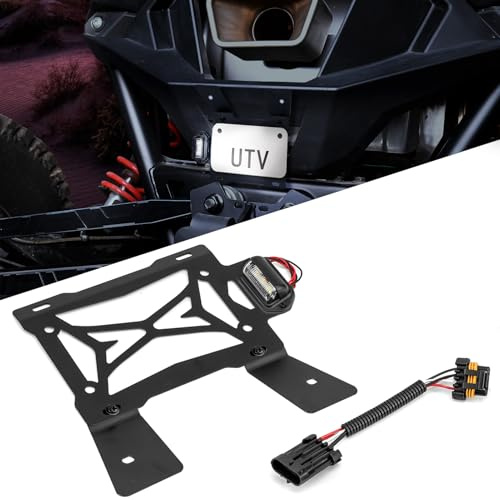 BARQUPO UTV Led Lighted License Plate Frames Mount Holder Compatible with Polaris RZR Pro XP Turbo R S 4 2020-2025