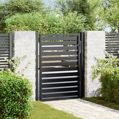 LAPOOH Garden Gate Lockable Black 100x120 cm Aluminium-42004147