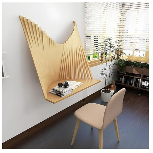 Mesa Plegable Moderna de Pared con decoración artística, Mesa de Comedor abatible de Madera pequeña para Colgar (60 x 80 x 42 cm)