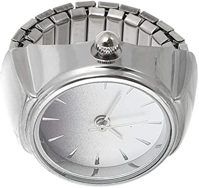 TOVINANNA Elastische Ringuhr Quarz für Damen und Herren, Silber