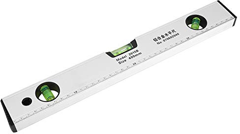 FAUOSWUK Niveau D'esprit Magnétique de 400 Mm, Alliage D'aluminium à Outil de Niveau de Bulle avec Bulle de 0,1 Mm 180 ° HD pour une Utilisation Nocturne Sombre