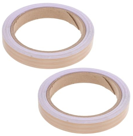 Mikikit Bande de Chant Autocollante pour Meuble 2 Rouleaux Effet Bois 1,5 Cm X 10 M pour Masquer les Défauts Restauration Décoration DIY Armoires Portes Fenêtres Murs