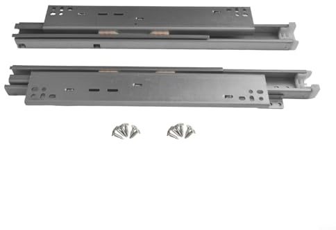 Guide per cassetti a pavimento con chiusura ammortizzata, estensione completa, 3 fasi, guide in acciaio laminato a freddo, con capacità di carico di 40 kg, per Sm(350 mm)