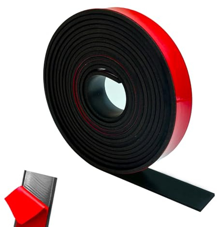 Rubber Strip Self-Adhesive Neoprene Rubber Sheet Solid Neoprene Sealing Roll for Weather Seal Pads Floor Covering Vibration Protection Gasket DIY Leveling 20mm(W) x2mm(T) x3m(L)