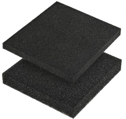 HXJDAM Éponge filtrante noire en mousse pour aquarium – Média filtrant haute densité, tampon de filtration mécanique biologique pour puisards d'eau douce et salée (50 x 50 x 4 cm, 35 PPI 1 pièce)