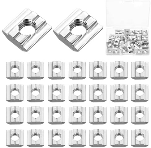 30 st T-Spårsmuttrar M8 Typ B Spår 8 för 3030 Profil | M8 T-spårsmuttrar Typ B Spår 8 för 3030 aluminiumprofiler, CNC, 3D-skrivare, arbetsbänkar och DIY.