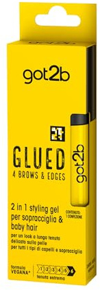 Got2b Glued 4 Brows & Edges Gel Colorato 2 in 1 Marrone 16 ml, Gel Colorante Sopracciglia con Tenuta Estrema, Tonalità da Biondo Scuro a Marrone, Sopracciglia Colorato Lunga Durata
