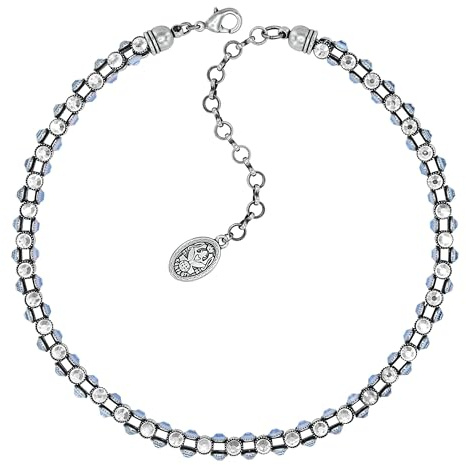 Konplott Collier Neon Lights Gliederkette Kristallglas Weiß Altsilber