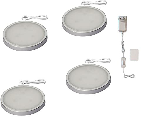 LED Unterbauleuchten 4er Set Licht Puck Leuchte Möbelanbauleuchte extra flach 4x1,5Watt 3000K