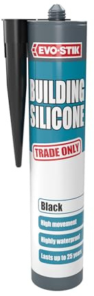 EVO-STIK Building Silicone Sealant Black - 290ml - Waterproof | High Movement Accommodation - Interior and Exterior Use - Lasts up to 25 Years