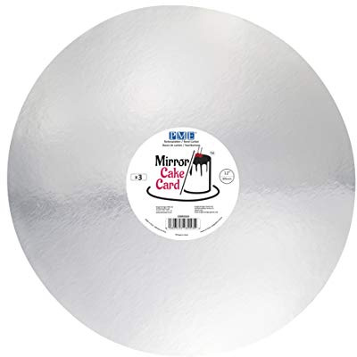 PME CMRS924 Mirror Cake Card Round-Metallic Silver-Pack of 3, 30cm/12 Inch