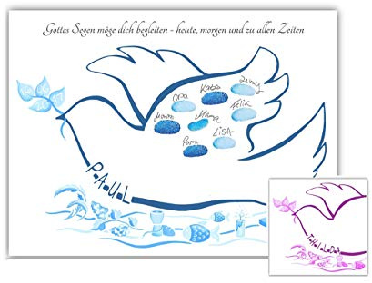 Taufe Taube, Taufe Geschenk Taube, Taufgeschenk, Geschenk Kommunion personalisiert, Taufe Taube Gästebuch Alternative, Fingerabdruck Baum Taufe, Taufgeschenke für Mädchen und Jungen, Tauftaube