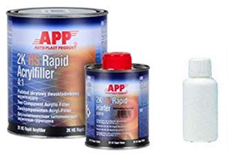 Appret garnissant RAPIDE noir APP 2K 4:1 + durcisseur + diluant