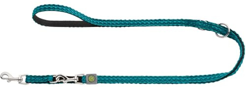 HUNTER Verstellbare Hundeführleine HILO, Farbe: türkis, leichtes 3D-Mesh-Material, griffiges Nylon, dreifach verstellbar, schnelltrocknend, witterungsbeständig, Größe: 15/200