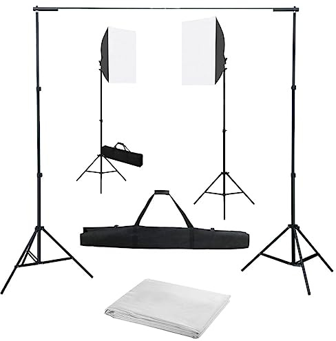 vidaXL Kit de Estudio fotográfico con Luces softbox y Fondo